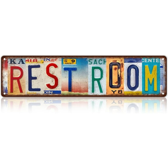 Vintage Rest Room Metal Tin Signs Street Signs Home Wall Decor 16 x 4 Inches