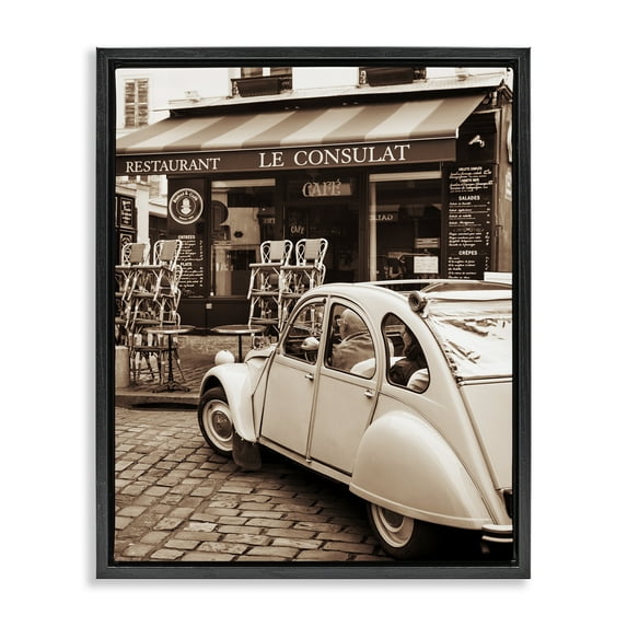 Stupell Industries Vintage Restaurant Storefront Black Framed Floater Canvas Wall Art, design by Danita Delimont, 31 x 25