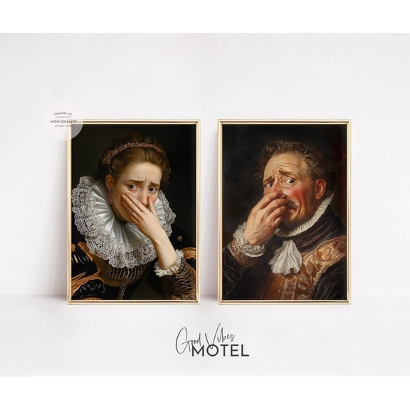 Vintage Restroom Art Poster Set Bathroom Poster Tet Portrait For Guest Bathroom Wall Art, Set 2, Poster Only
