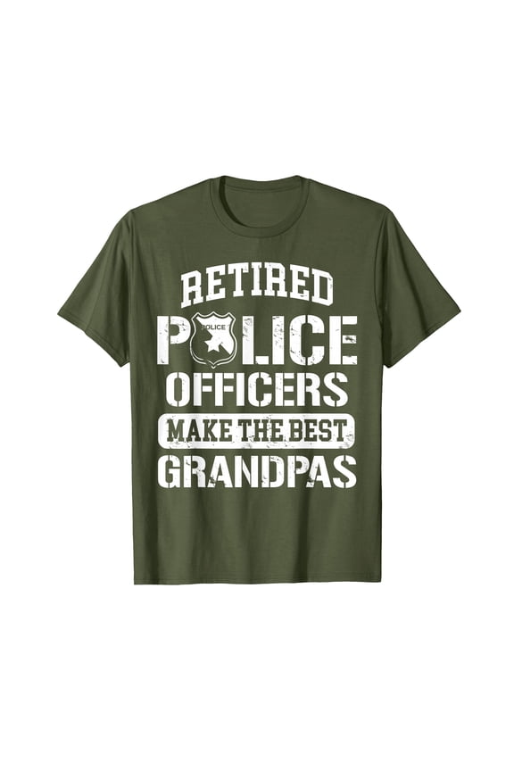 Vintage Retired Police Officers Best Grandpas T-Shirt - Perfect Gift for Law Enforcement Dads
