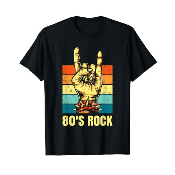 Vintage Retro 80's Rock Band Vintage Retro Themed 80s Gift Black T-Shirt