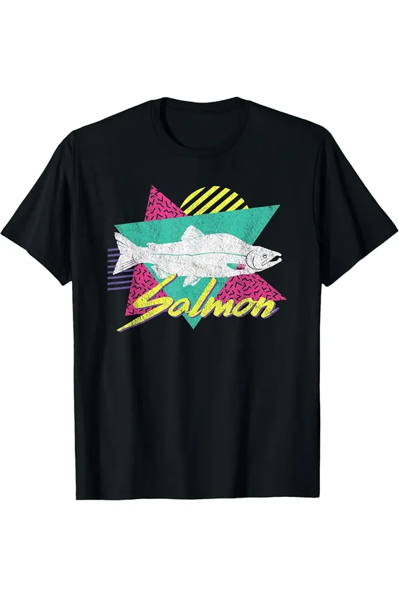 Vintage Retro 80s Or 90s Salmon Fish T-Shirt