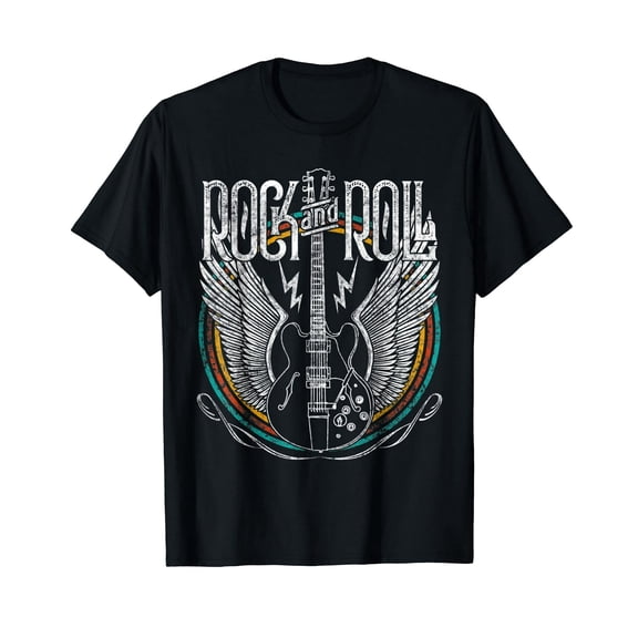 Vintage Retro 80s Rock & Roll Music Guitar Wings T-Shirt T-Shirt