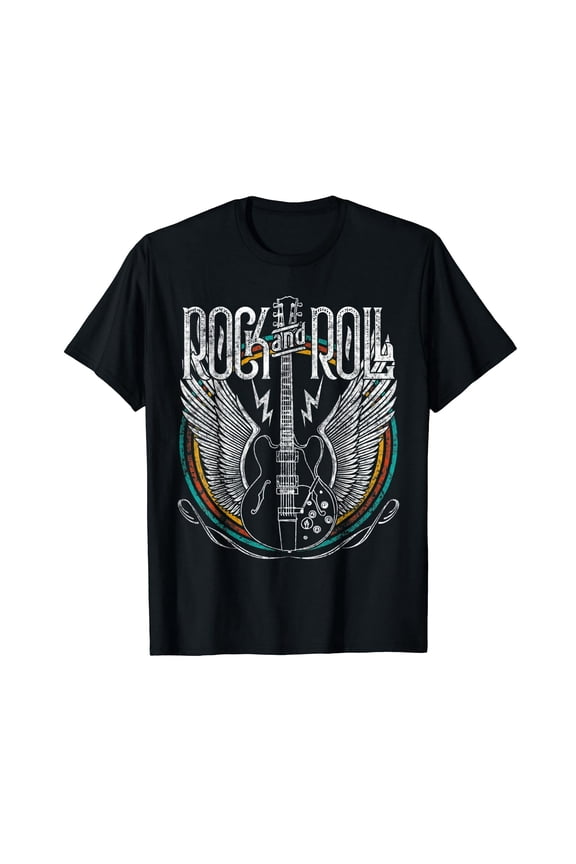 Vintage Retro 80s Rock & Roll Music Guitar Wings T-Shirt T-Shirt