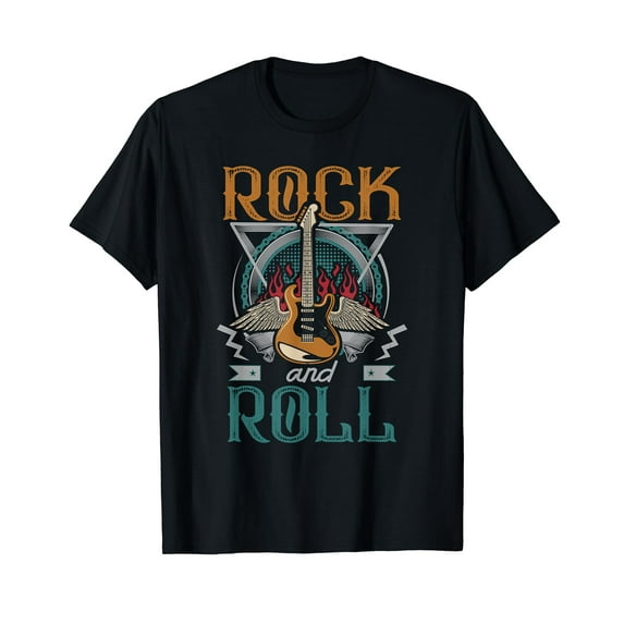 Vintage Retro 80s Rock & Roll Music Guitar Wings T-Shirt