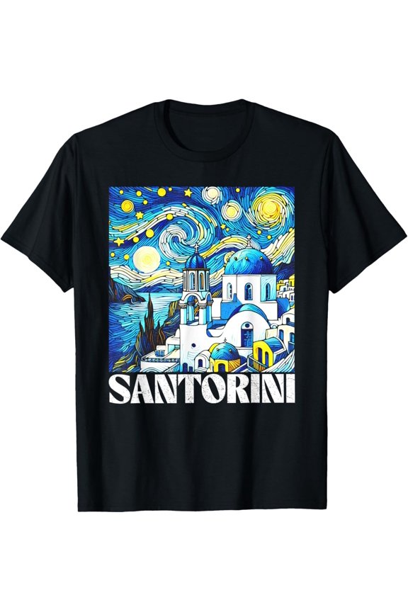 Vintage Retro Art Style Blue Island Sunset Graphic Shirt