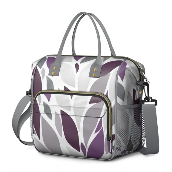 Vintage Retro Artistic Lunch Box – Abstract Patterned Insulated Cooler Tote with Earthy Nordic Aesthetic, Ideal for Office Women or as a Birthday Gift