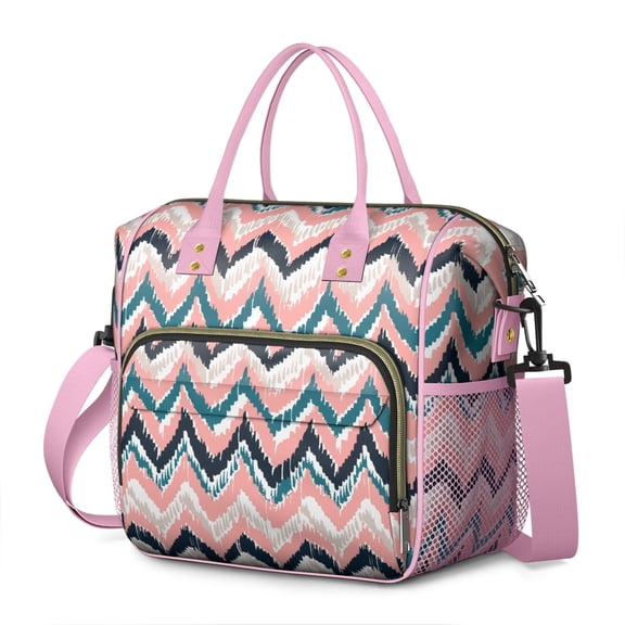 Vintage Retro Artistic Lunch Box – Abstract Patterned Insulated Cooler Tote with Earthy Nordic Aesthetic, Ideal for Office Women or as a Birthday Gift