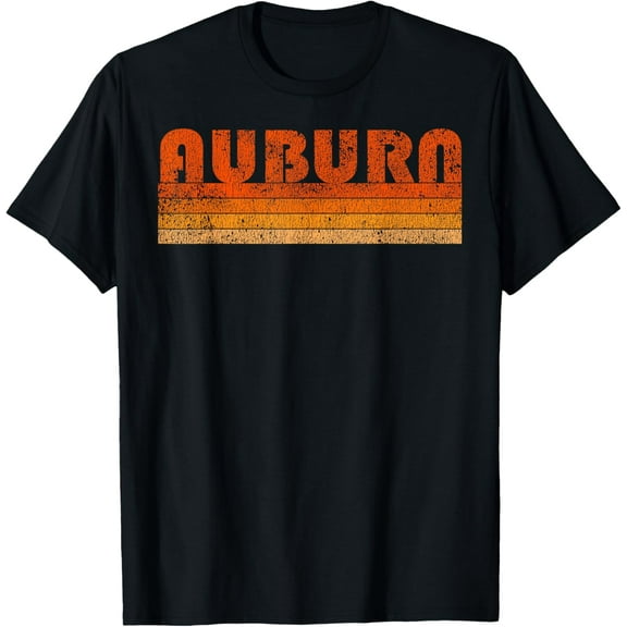 Vintage Retro Auburn Alabama T-ShirtMen and women, White Black T-shirt, size: Extra large S-2066XL