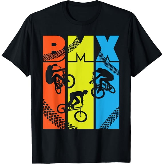 t-shirt Vintage Retro BMX - Funny BMX Rider Bicycle Motocross T-Shirt mens,black,women,funny,journey,Crew Neck, Short Sleeve,printing