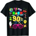 thumbnail image 1 of Vintage Retro Back To 90's Colorful Hip Hop Men Women Black T-Shirts Cotton Short Sleeve Tee, 1 of 5