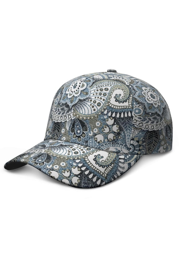 Vintage Retro Baseball Cap – Ethnic Floral Geometric Colorful Art Paisley Boho Abstract Decorative Pattern Mandala Exotic Artistic Elegant Classic Chic