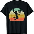 thumbnail image 1 of Vintage Retro Basketball Dunk Shirt Sunset Colorful Men Boys T-Shirt, 1 of 6