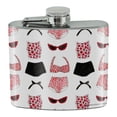thumbnail image 1 of Vintage Retro Beach Wear Bikinis Swimsuits Pattern Stainless Steel 5oz Hip Drink Kidney Flask, 1 of 4