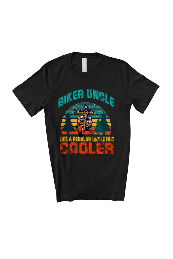 Vintage Retro Biker Uncle Like A Regular Uncle But Cooler; Joyful Father's Day Family Group Unisex T-Shirt