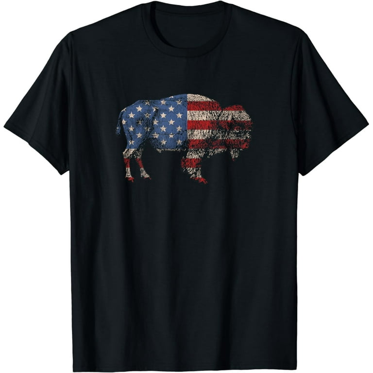 Vintage Retro Bison American Flag Buffalo Simple T-Shirt Vintage Retro Bison American Flag Buffalo Simple T-Shirt