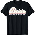 thumbnail image 1 of Vintage Retro Bride Bridal Bachelorette Party Matching Gift T-Shirt Black Large, 1 of 4