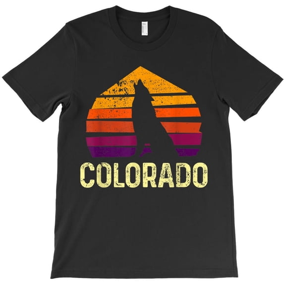 Vintage Retro CO Colorado Funny Outdoor Adventure Wolf Graphic H18231 T-Shirt, for Men and Women, Up to Size 5XL