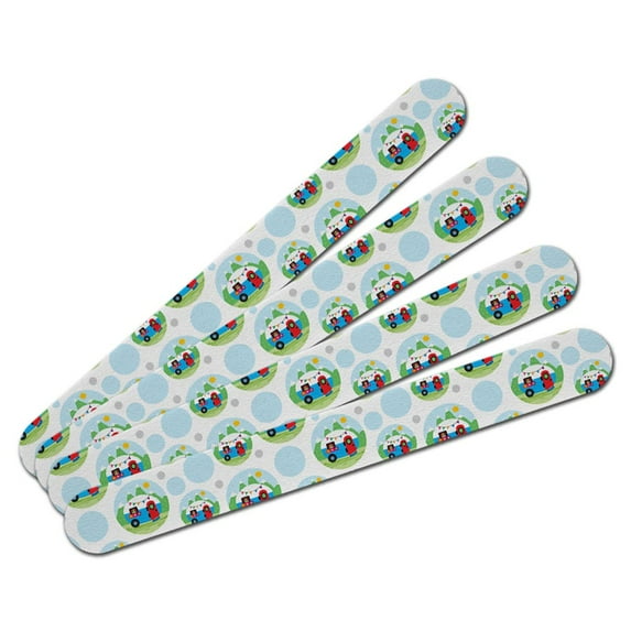 Vintage Retro Camper Trailer Double-Sided Nail File Emery Board Set 4 Pack