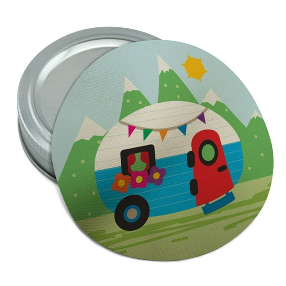 Vintage Retro Camper Trailer Round Rubber Non-Slip Jar Gripper Lid Opener