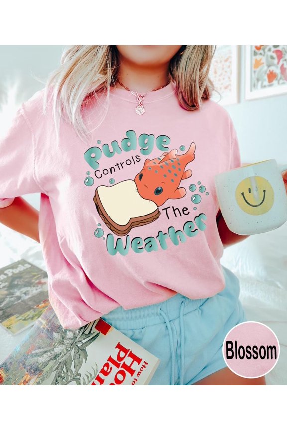 Vintage Retro Cartoon Fish Pudge Controls The Weather Comfort Colors Shirt for Fun and Style
