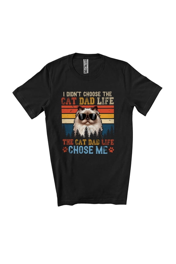 Vintage Retro Cat Dad Life; Humorous Father's Day Kitten Dad Owner; Family Group Unisex T-Shirt