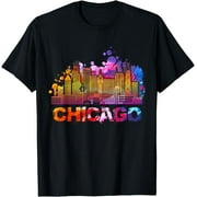 Vintage Retro Chicago Illinois Skyline T-Shirt