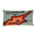 Vintage Retro City Map Lumbar Throw Pillow Cover Map Cyprus Decorative