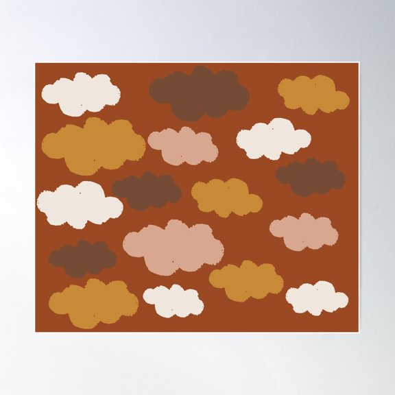 Vintage Retro Clouds Poster Wall Art, Modern Wall Decor For Living Room Bedroom, 16x24 UNFRAMED