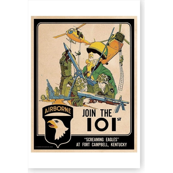 Vintage Retro Collectible tin Sign -101st Airborne Assault Screaming Eagle-Wall Decoration 12x8 inch Poster Home bar Restaurant Garage Cafe Art Metal Sign Gift