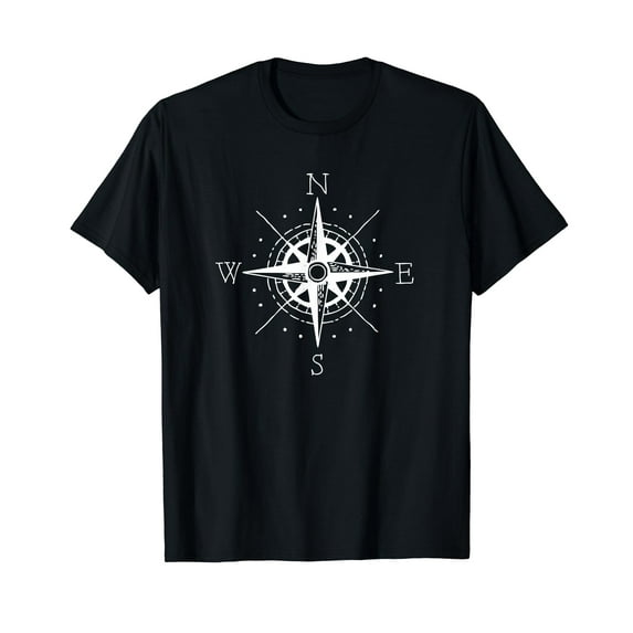 Vintage Retro Compass North South East West Sailing T Shirt