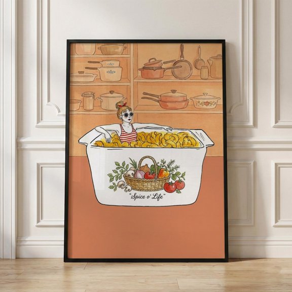 Vintage Retro Cookware Mac and Cheese Nostalgic Retro Kitchen Poster Unframed Paper Print