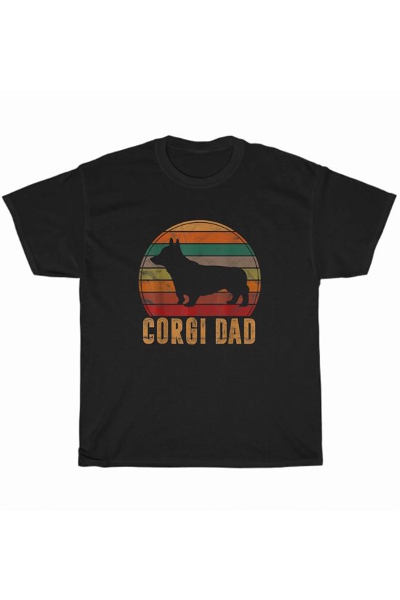 Vintage Retro Corgi Dad Dog Owner Pet Welsh Corgi Father Puppy Pride Unisex T-Shirt, up to size 5XL