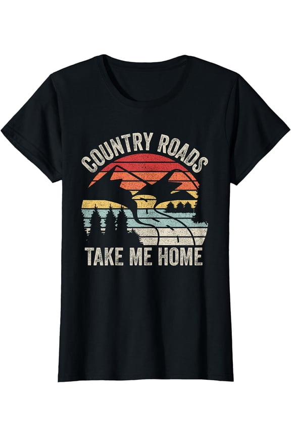 Vintage Retro Country Roads Take Me Home T-Shirt
