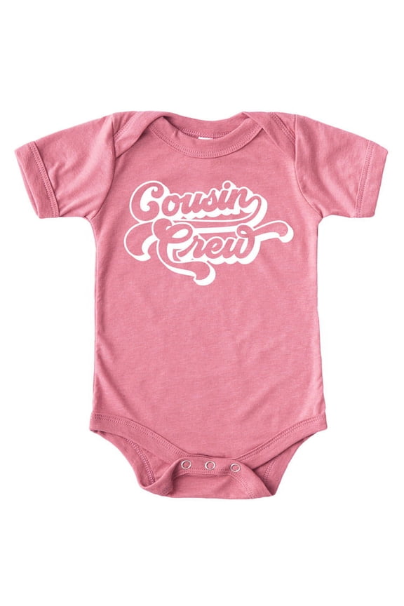 Vintage Retro Cousin Crew Shirts and Bodysuits for Cousin Matching T Shirts White on Mauve Bodysuit 18 Months