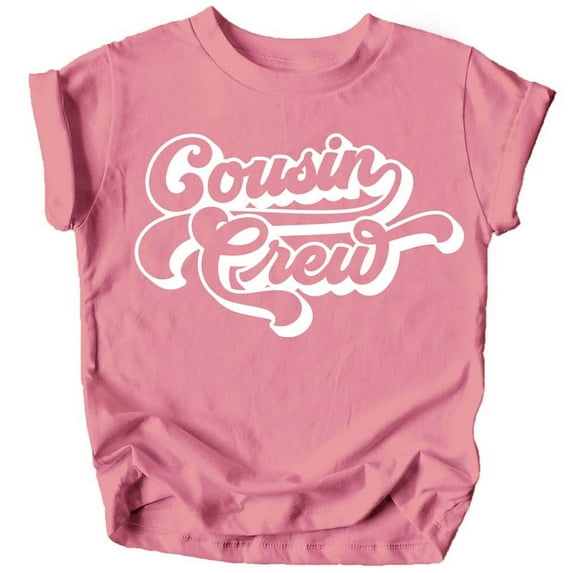 Vintage Retro Cousin Crew Shirts and Bodysuits for Cousin Matching T Shirts White on Mauve Shirt 5-6