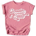 thumbnail image 1 of Vintage Retro Cousin Crew Shirts and Bodysuits for Cousin Matching T Shirts White on Mauve Shirt Youth Medium, 1 of 2