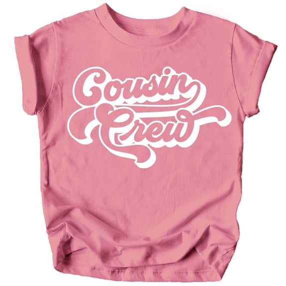 Vintage Retro Cousin Crew Shirts and Bodysuits for Cousin Matching T Shirts White on Mauve Shirt Youth Medium