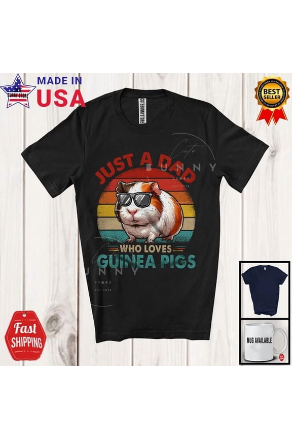 Vintage Retro Dad Who Loves Guinea Pigs, Amazing Father'S Day Wild Animal Shirt Unisex S-5XL Hot Trending Shirt, Vintage Birthday Gift