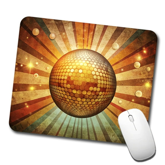 Vintage Retro Disco Ball Design Mouse Pad Low Profile Gaming Mat