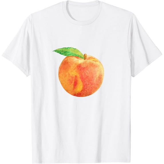 Vintage Retro Distressed Fruit Peach T Shirt T-ShirtMen's and women's pure cotton short-sleeved shirts