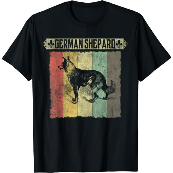 Vintage Retro Distressed German Shepard dog Gift T shirt tee
