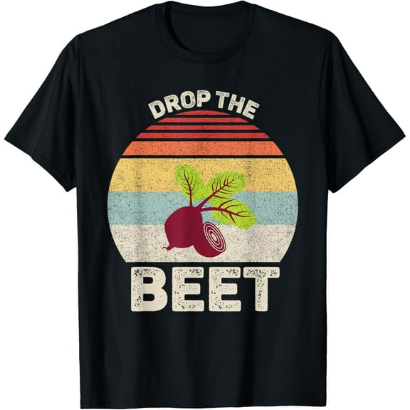 Vintage Retro Drop The Beet Shirt Funny Beetroot Vegan T-Shirt100%Cotton