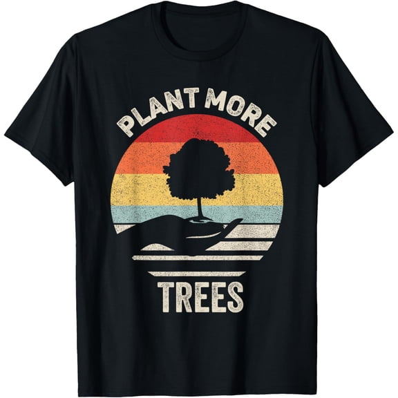 Vintage Retro Earth Day Plant More Trees Shirt Environment T-Shirt100% cotton