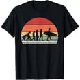 thumbnail image 1 of Vintage Retro Evolution Of Man Surfing Surfer Gift T-Shirt, 1 of 4