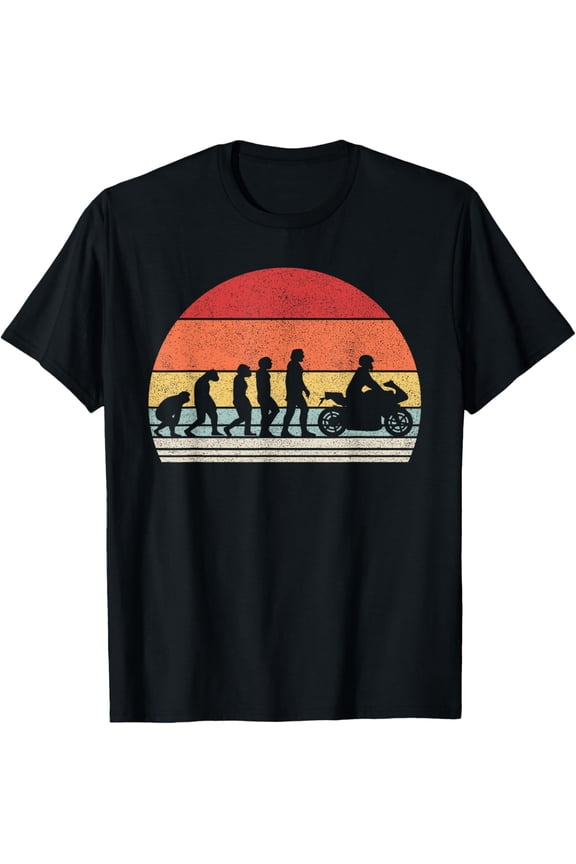 Vintage Retro Evolution Of The Motorcycle T-Shirt men and women can wear, black, white, gifts