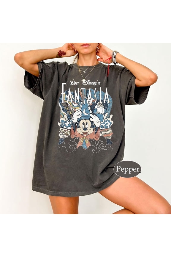 Vintage Retro Fantasia Sorcerer Graphic Comfort Colors Shirt for Magical Disneyland Trips