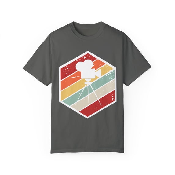 Vintage Retro Film Style Graphic Gift Cool Camera Filmmaker Photography Cameras Men Women Unisex Garment-Dyed T-shirt