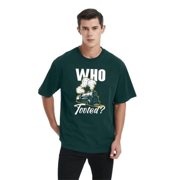 Vintage Retro Funny Train Lover Men & Big Men's Who Tooted Train Graphics T-Shirt