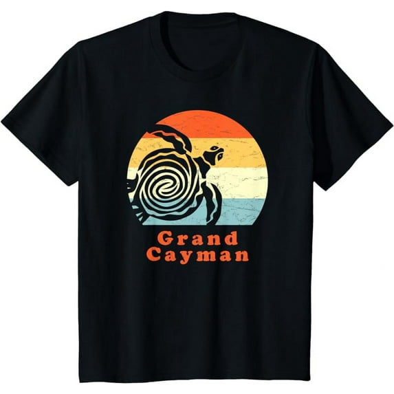 Vintage Retro Grand Cayman Tribal Turtle Sun Vacation Gift T-Shirt
